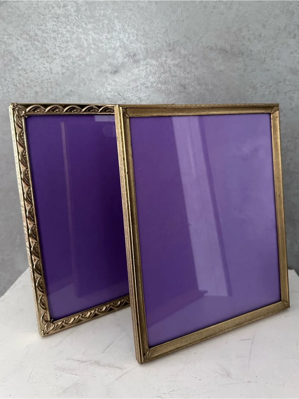 Vintage 8X10 ORNATE LEMON GRECIAN GOLD METAL Picture Frames  Lot Of 2